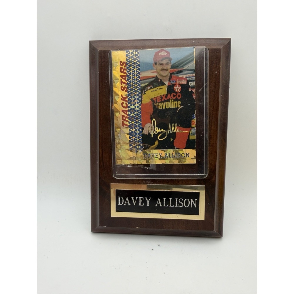 Davey Allison NASCAR Track Stars Racing Card Plaque Texaco Havoline Display